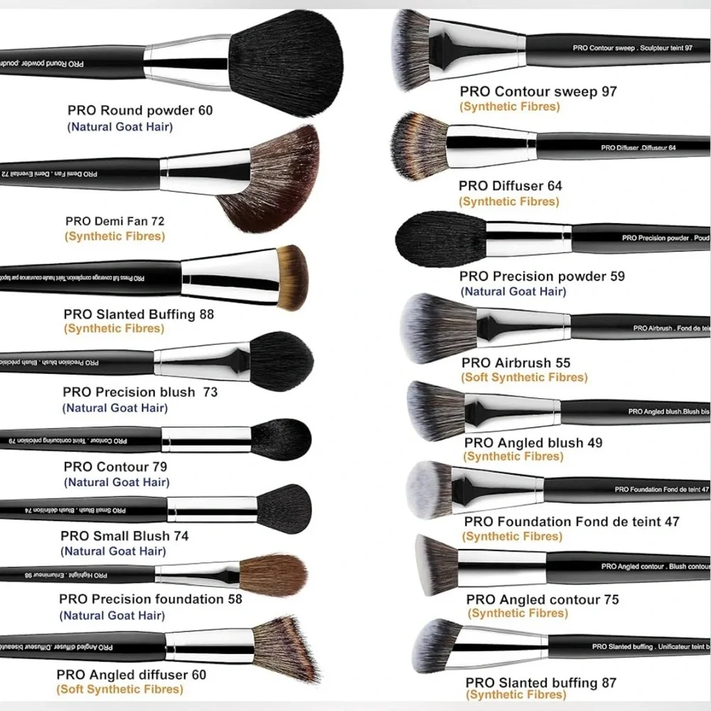 Bueart Design 36 Piece PRO Grade Pony Goat Synthetic Makeup Brush Set & Holder